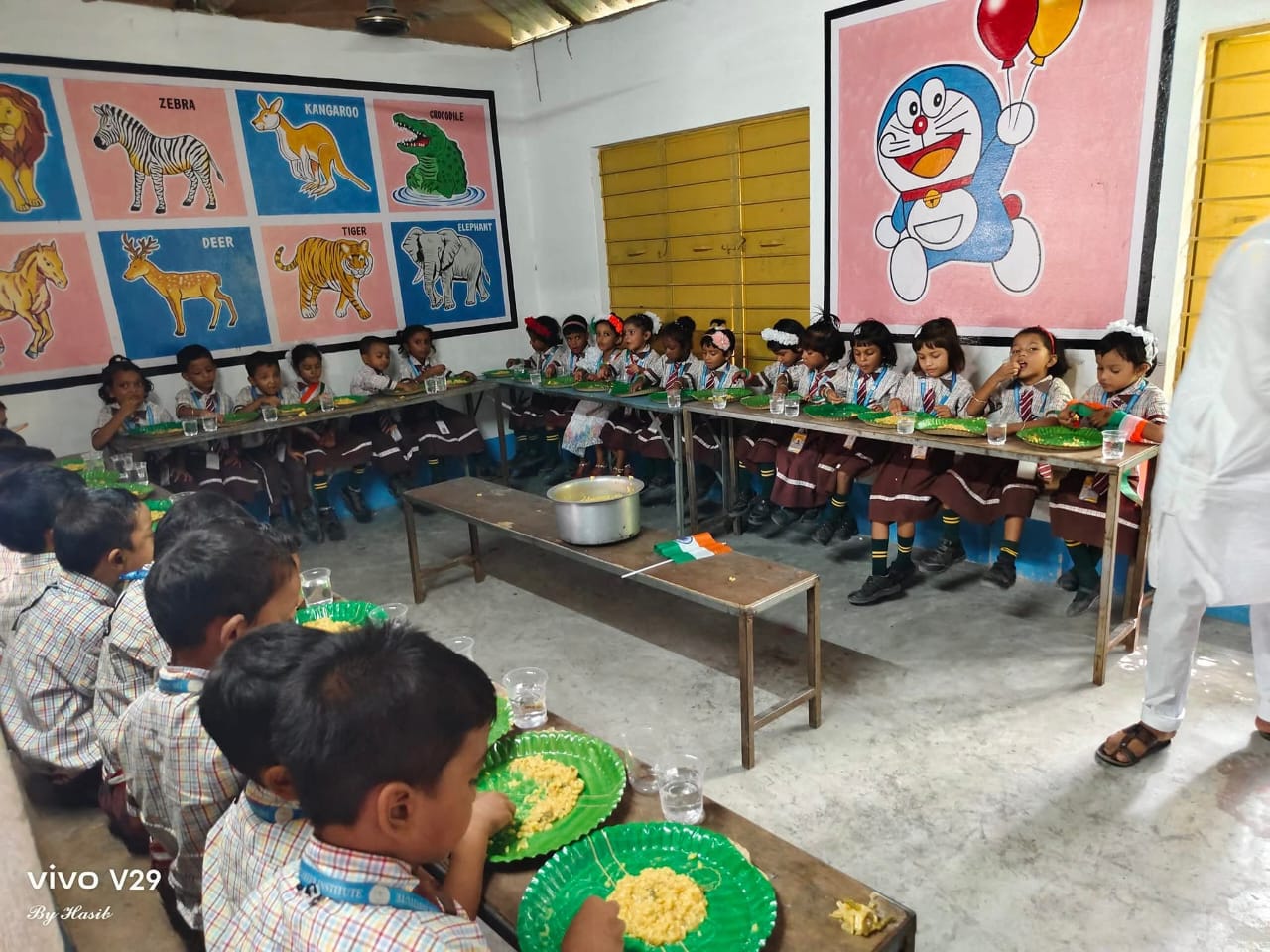 Students having lunch